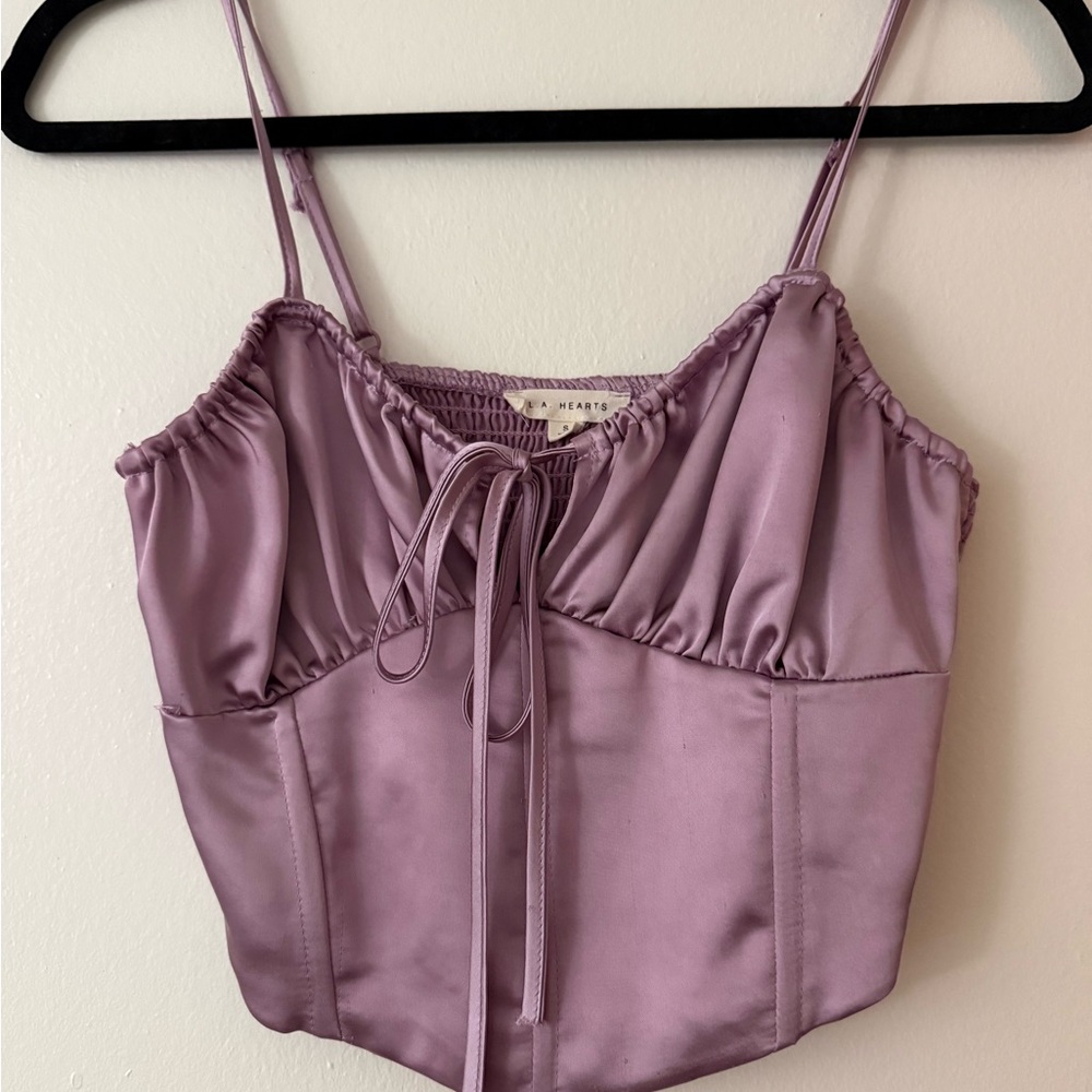 Satin corset tank top
